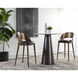 Dezirae 41 inch Antique Brass / Charcoal Black Leather Barstool